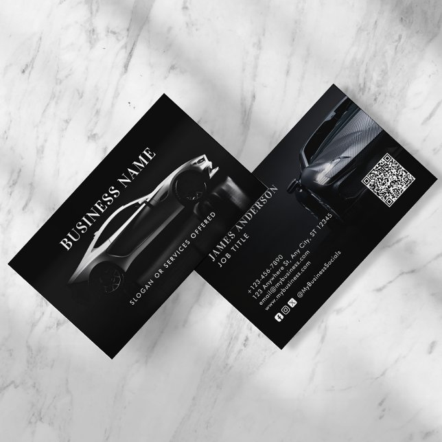 Modern Car/Vehicle/Auto QR Code & Social Media Business Card (Creator Uploaded)