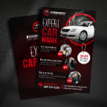 Modern Car Wash Auto Detailing Automobile Waxing Flyer<br><div class="desc">Elevate your car wash marketing with this professional and stylish flyer template. The sleek design features a captivating red and black colour scheme, perfect for showcasing your car detailing services. Customise the layout to highlight your packages, pricing, and special offers. Include a QR code for easy online booking and watch...</div>