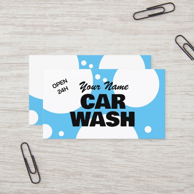 Modern car wash business card template (Front/Back In Situ)