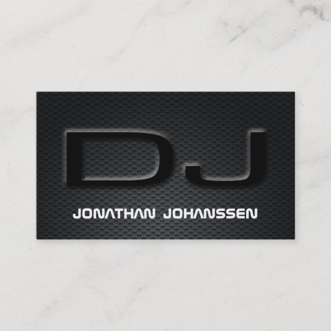 Modern Carbon Fibre Professional DJ Business Card (Front)