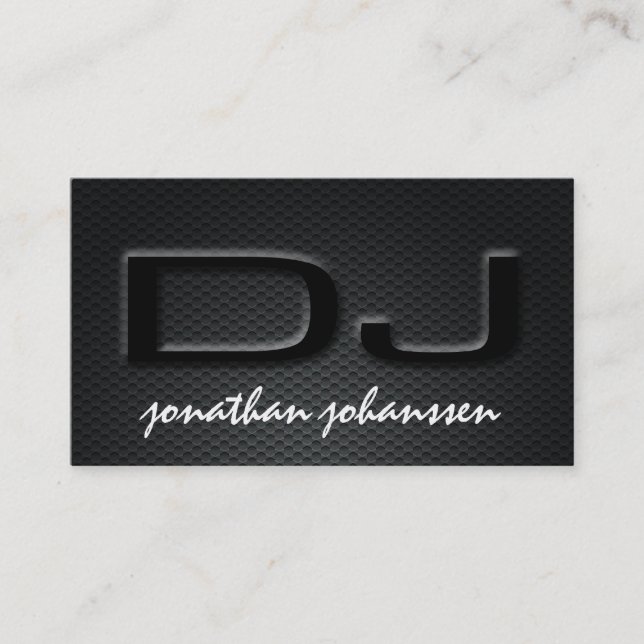 Modern Carbon Fibre Professional DJ Business Card (Front)