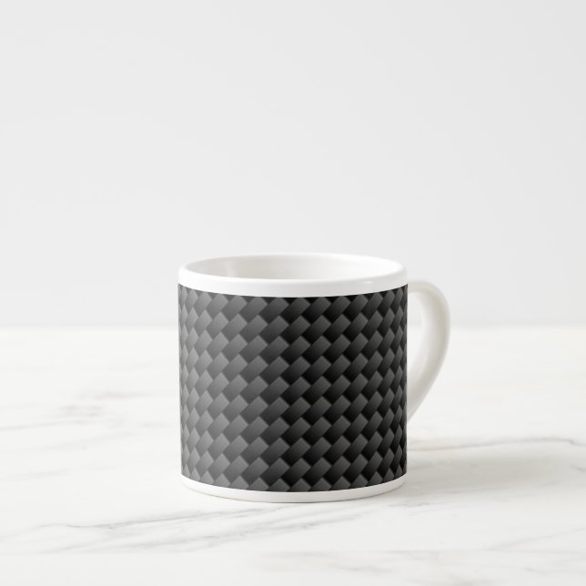Modern Carbon Fibre Style Print Background Espresso Cup (Front Right)