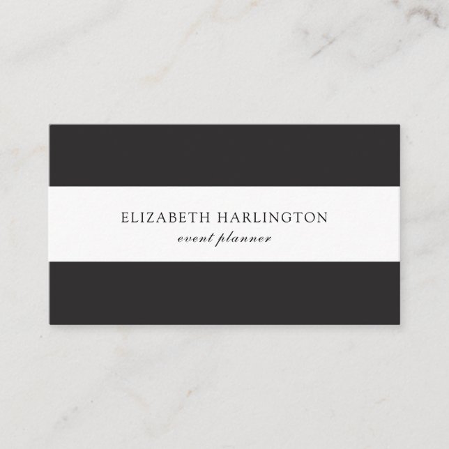 Modern card. Black and white stripes. Abstract Business Card (Front)
