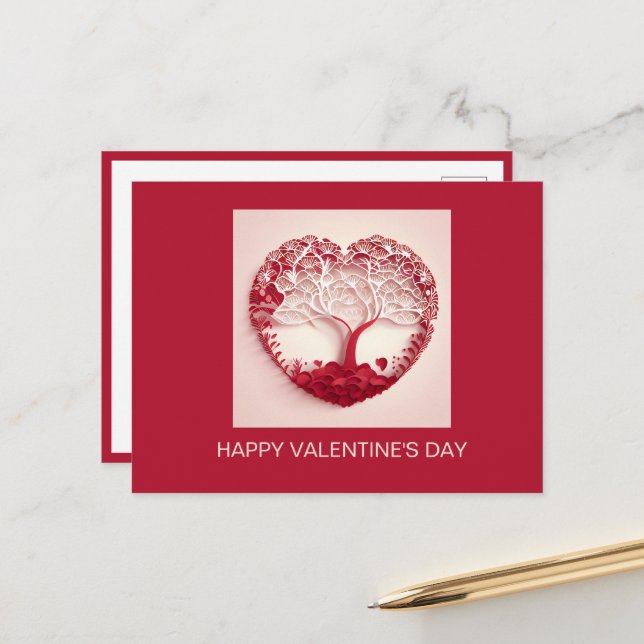 Modern card with red hearts (Front/Back In Situ)