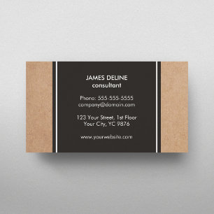 Modern Cardboard Dark Grey White Consultant Business Card