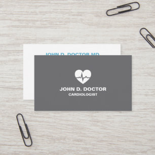 Modern cardiologist cardiology heart business card
