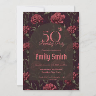 Modern Carnation Inspired 90Th Birthday Invitation