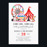 Modern Carnival Circus Festival Show Kid Birthday Invitation<br><div class="desc">Modern Circus Carnival Festival Show Kid Birthday Invitation</div>