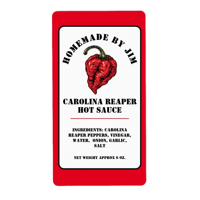 Modern Carolina Reaper Pepper Hot Sauce Label  (Creator Uploaded)