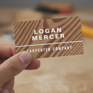 Modern Carpenter Woodworking & Construction Bus Business Card