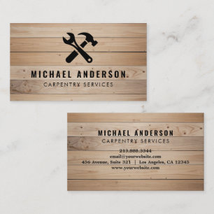 Modern Carpentry Service and Handyman Wood  Business Card