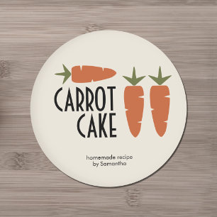 Modern Carrot Cake Label Sticker
