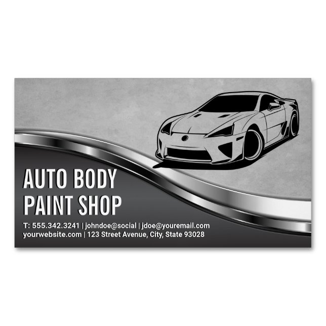 Modern Cars | Auto Services Magnetic Business Card (Front)