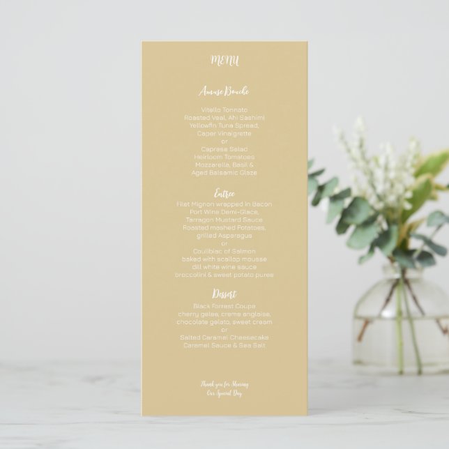 Modern Cashmere Wedding Menu (Standing Front)