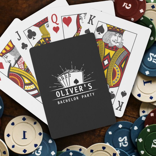 Modern Casino Bachelor Party Groomsmen Wedding Playing Cards (Creator Uploaded)