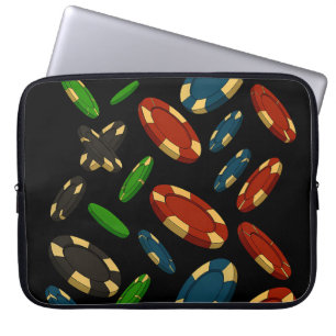 Modern Casino Chips 3D Art Design Laptop Sleeve