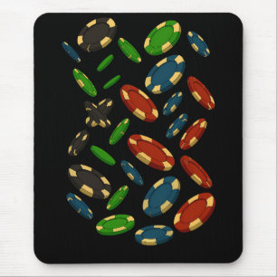 Modern Casino Chips 3D Art Design Mouse Mat