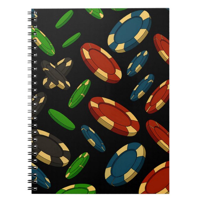 "Modern Casino Chips 3D Art Design" Notebook (Front)