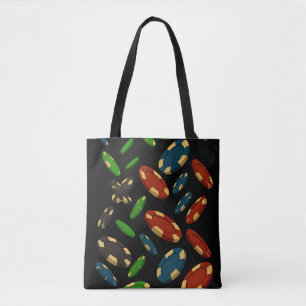 "Modern Casino Chips 3D Art Design" Tote Bag