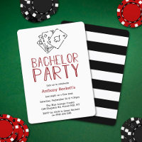 Modern Casino Night Bachelor Party Invitation
