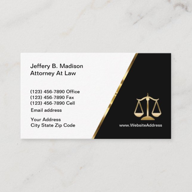 Modern Cassy Law Office Business Card (Front)