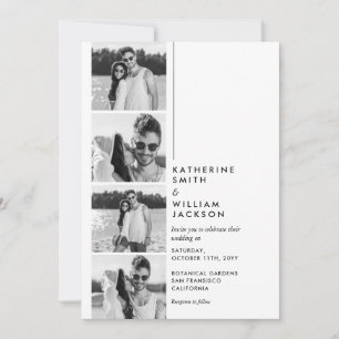 Modern Casual 4 Photo Booth All in One Wedding Invitation