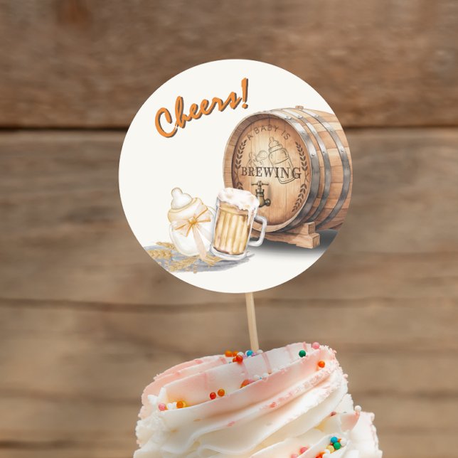 Modern Casual Beer Diaper Keg Classic Round Sticker (Modern Casual Beer Diaper Keg Classic Round Sticker)