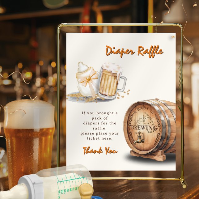Modern Casual Beer Diaper Raffle Sign (Modern Casual Beer Diaper Raffle Sign)