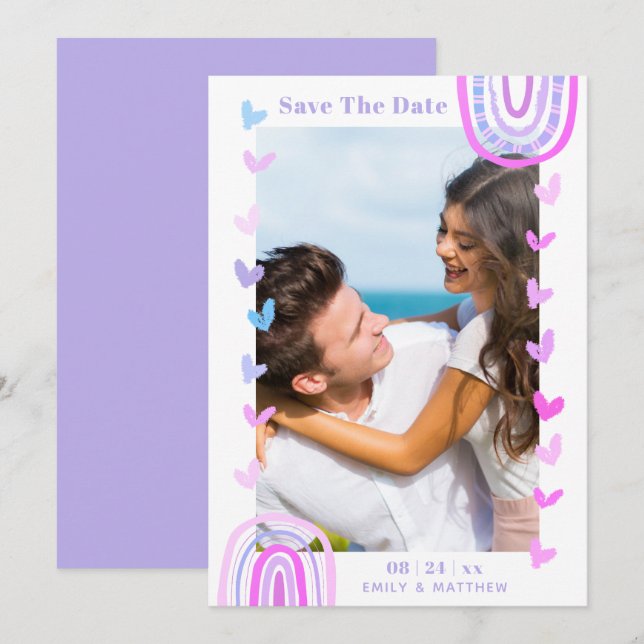 Modern Casual Boho Wedding Engaged Save The Date (Front/Back)