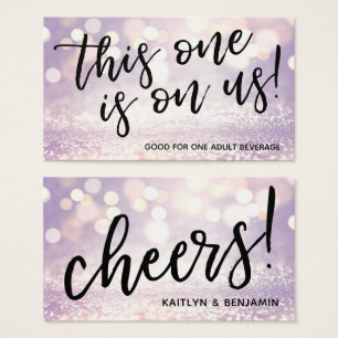 Modern Casual Drink Tickets on Purple Bokeh