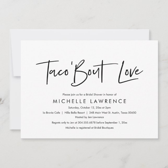 Modern Casual, fun and playful Bridal Shower Party Invitation (Front)