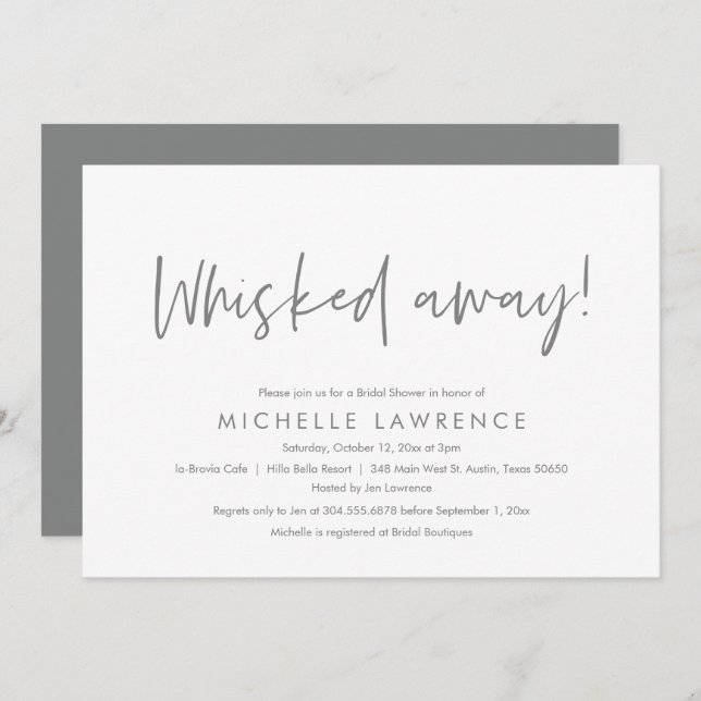 Modern Casual, fun and playful Bridal Shower Party Invitation (Front/Back)