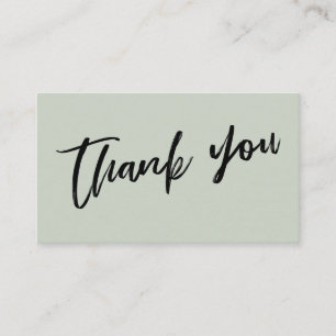 Modern Casual Handwriting Wedding Thank You Sage Enclosure Card