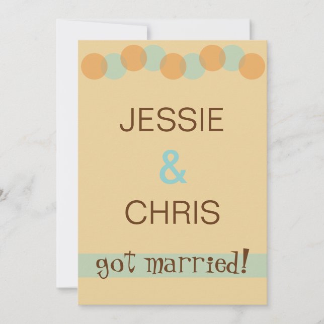 Modern Casual Marriage Announcement Invitation (Front)