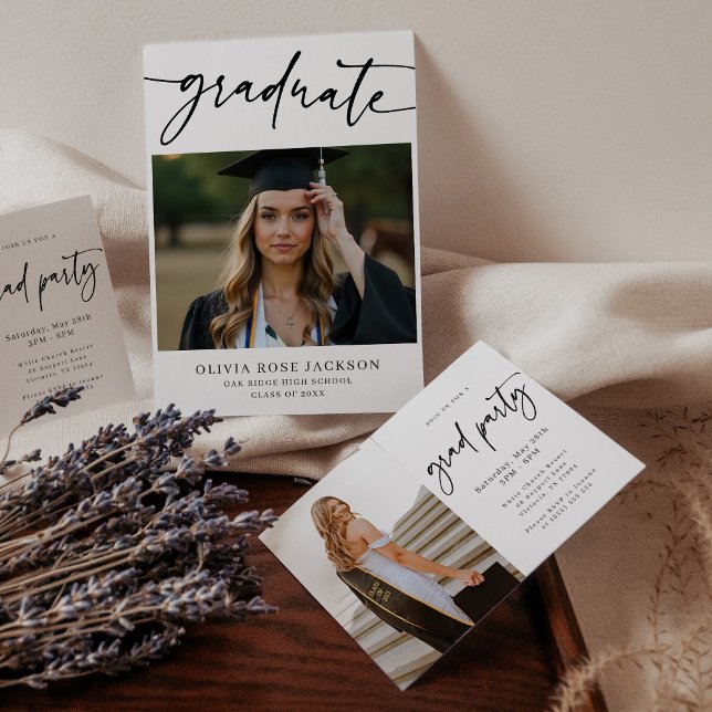 Modern Casual Photo Graduation Invitation (Creator Uploaded)