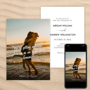 Modern casual photo wedding invitation