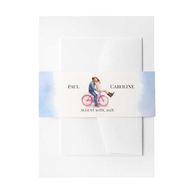 Modern Casual  Romantic Wedding Artistic Couple  Invitation Belly Band (Front Example)