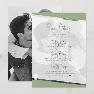 Modern Casual Sage Green Wedding Details Enclosure Card