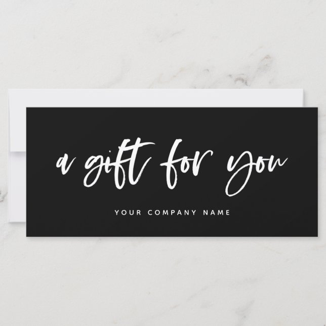 Modern Casual Script Black | Gift Certificate (Front)