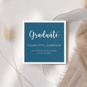 Modern Casual Script Graduation Paper Napkin