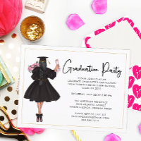 Modern Casual Script Graduation Party Invitation