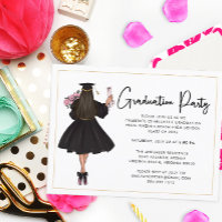 Modern Casual Script Graduation Party Invitation