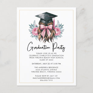 Modern Casual Script Graduation Party Invitation Postcard