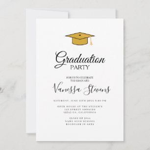 Modern Casual Script Photo Graduation Invitation
