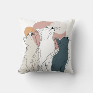 Modern Cat Art Sofa Cushion
