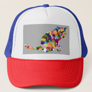 Modern cat art Trucker Hat