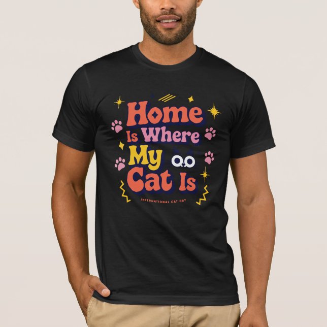 Modern Cat Day Vector T-Shirt Design (Front)