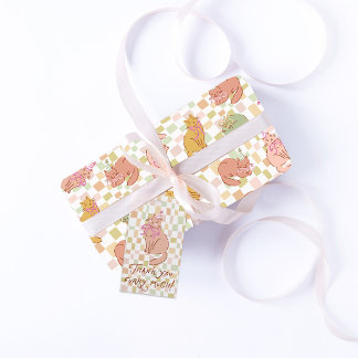 Modern Cat Gift Wrap, Hand-drawn Cat, Cat Wrapping Paper Sheet