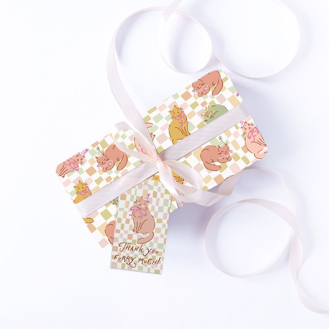 Modern Cat Gift Wrap, Hand-drawn Cat, Cat Wrapping Paper Sheet (Creator Uploaded)