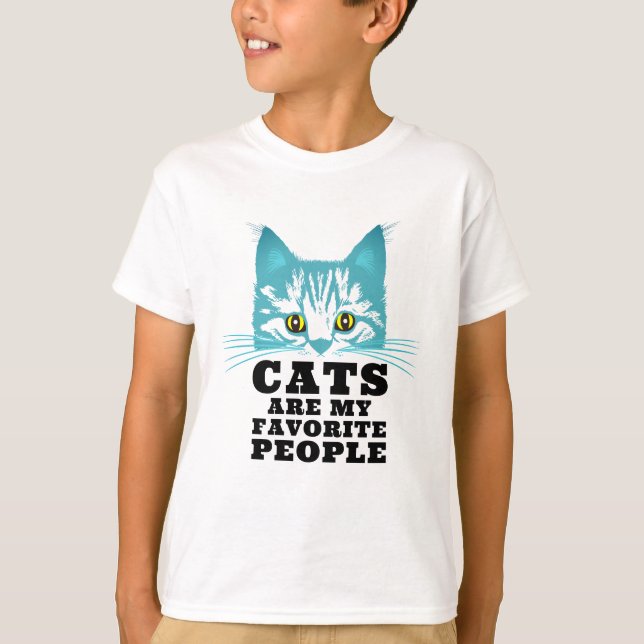 Modern Cat Humour Sarcasm Black Bold Typography T-Shirt (Front)